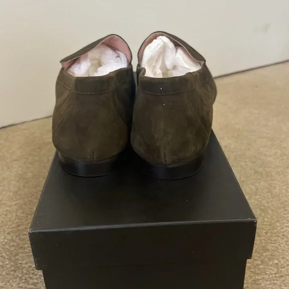 NWT J. CREW olive green suede loafers - Picture 5 of 9